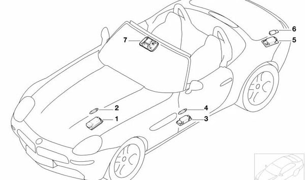 Placa de Iluminación para BMW Z8 E52 (OEM 63316909386). Original BMW