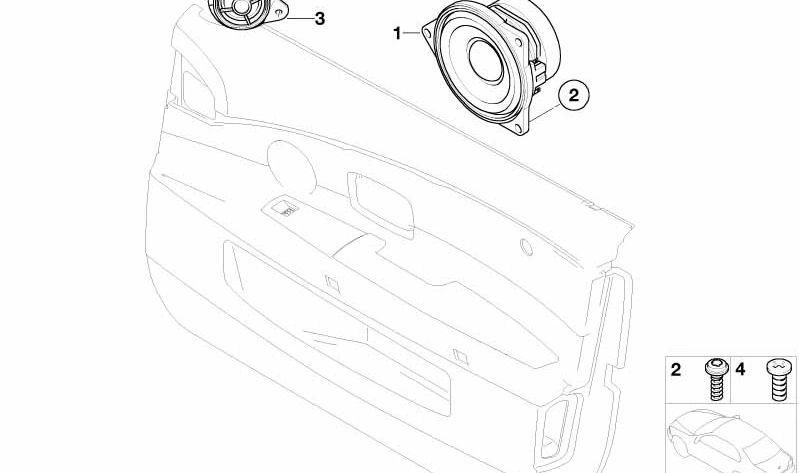 Altavoz de agudos Estéreo/HiFi para BMW Serie 7 E65, E66 (OEM 65136901317). Original BMW