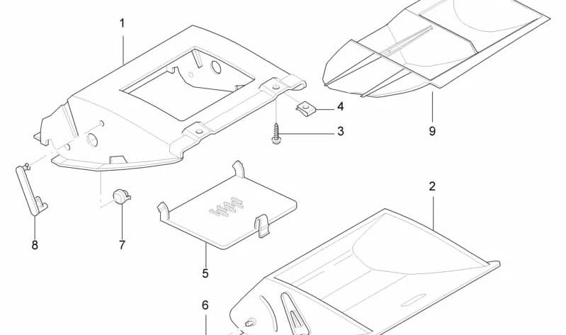 Fuse box cover for BMW 7 Series E38 (OEM 51458171438). Original BMW