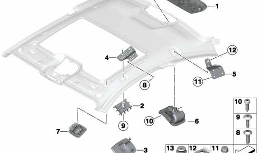 Front roof cover for BMW 6 Series E63, F13 (OEM 51167898266). Original BMW.