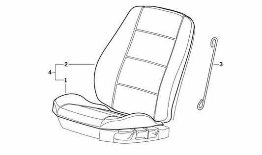 Funda Asiento Tela para BMW Serie 3 E36 (OEM 52108201732). Original BMW