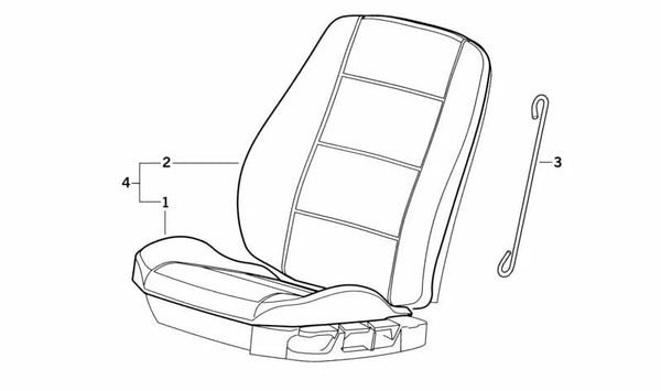 Funda Asiento Tela para BMW Serie 3 E36 (OEM 52108201732). Original BMW