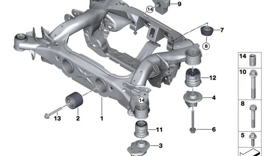 Suporte de Silentblock Silentbl de frente OEM 33306887826 para BMW G26, G08. BMW original.