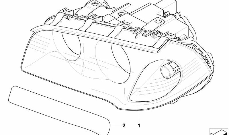 Bi-Xenon Headlight Right for BMW X3 E83 (OEM 63123418394). Original BMW