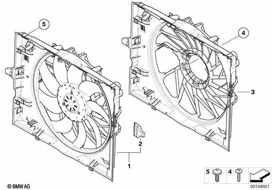 Carcasa del Ventilador para BMW E60, E61, E63, E64 (OEM 17427534912). Original BMW