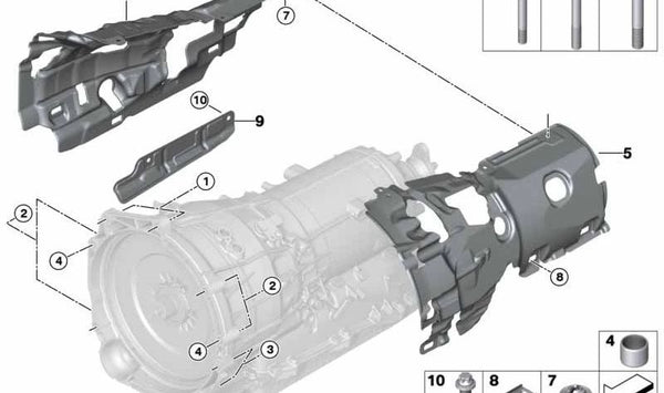 Cubierta acústica izquierda OEM 24148632397 para BMW F30, F31, G38. Original BMW.