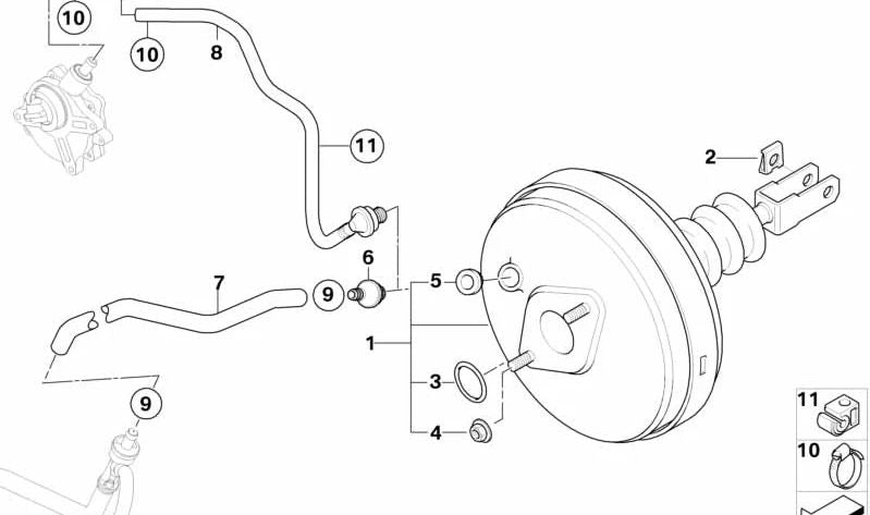 Mangueira de freio OEM 3436763992 para BMW E85, E86. BMW original.