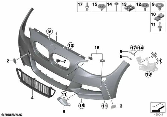 BMW Right Spray Nozzle Fascia for Models F20, F21, F22 (OEM 51118053830). Genuine BMW