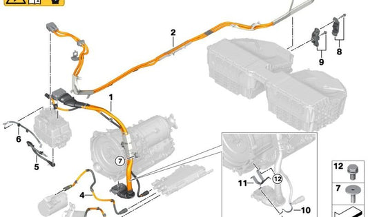 Cableado de alta tensión para compresor de aire acondicionado eléctrico OEM 61129426334 para BMW G30, G11, G12. Original BMW.