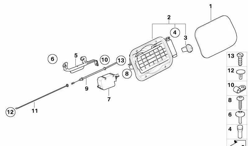 Tapón de llenado imprimado para BMW Serie 5 E60, E61 (OEM 51177034281). Original BMW.