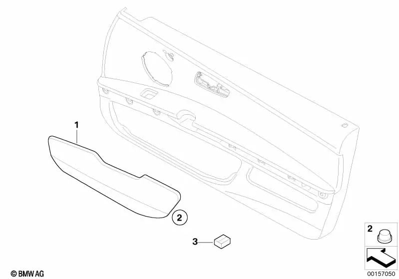 Left folding compartment cover for BMW E92, E92N, E93, E93N (OEM 51419139637). Original BMW.