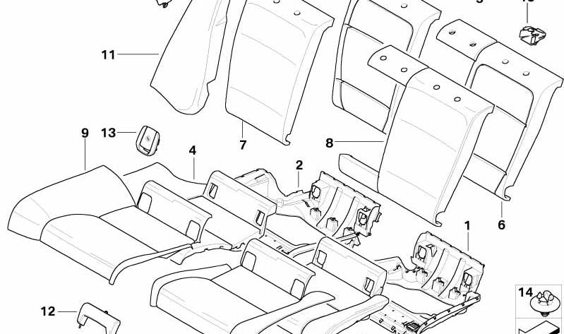 Funda Asiento de Cuero Izquierda para BMW Serie 3 E92, E92N (OEM 52207266125). Original BMW