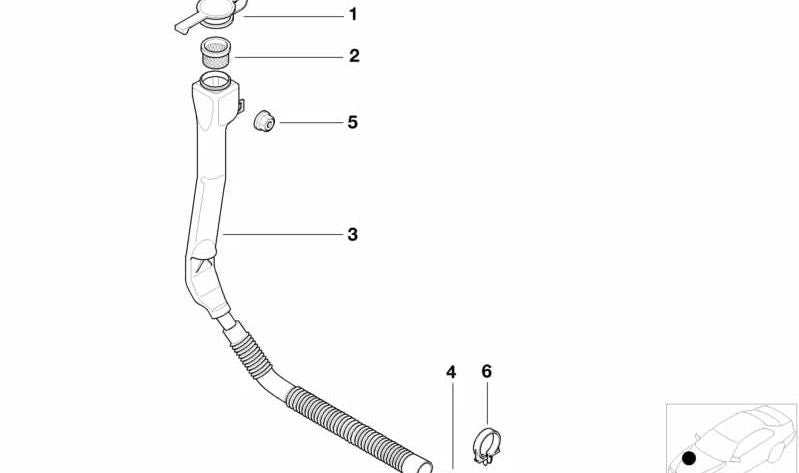 Tule depósito de líquido para BMW E39 (OEM 61668364114). Original BMW.