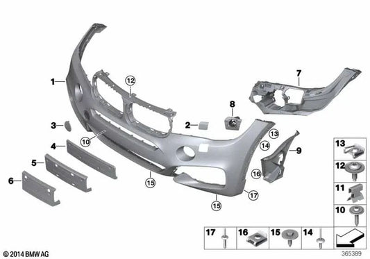 Soporte SRA derecho para BMW F16 (OEM 51118056558). Original BMW