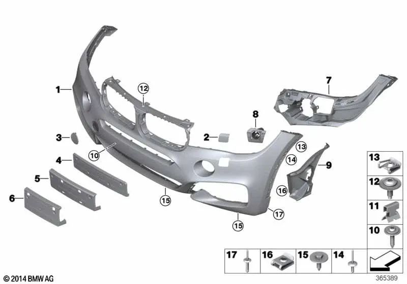 Soporte SRA izquierdo para BMW F16 (OEM 51118056557). Original BMW