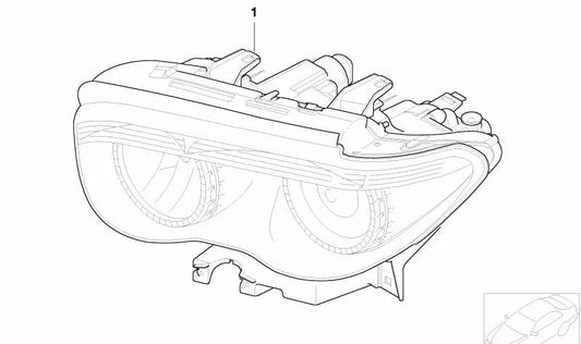 Xenon Headlights Left Light for BMW E65, E66 (OEM 63127165445). Original BMW