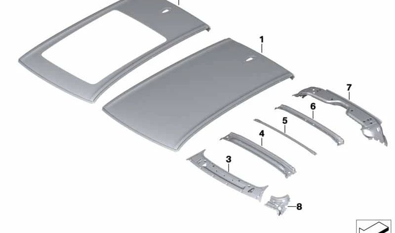 Rear Roof Reinforcement OEM 41009481388 for BMW G05, F95. Original BMW