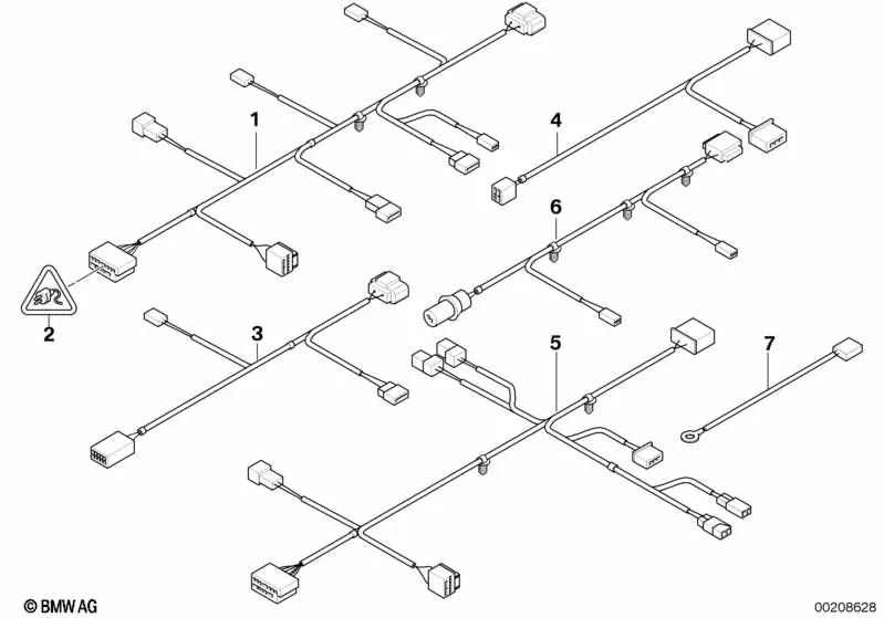 Cableado Asiento del Pasajero para BMW Serie 1 E81, E82, E87, E87N, E88 Serie 3 E90, E90N, E91, E91N, E92, E92N X1 E84 Z4 E89 (OEM 61129131647). Original BMW.