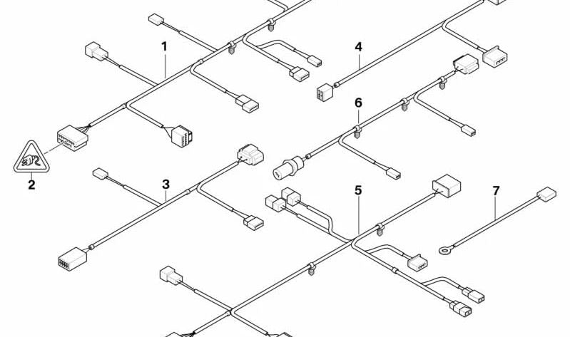 Cableado para asiento izquierdo OEM 61129131758 para BMW E81, E82, E88, E90, E91, E92. Original BMW.