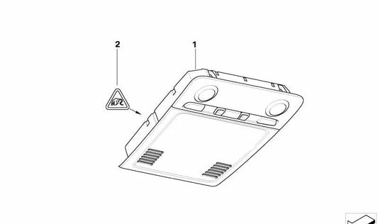 Centro de Control del Techo para BMW Serie 1 E81, E82, E87N (OEM 61319225474). Original BMW