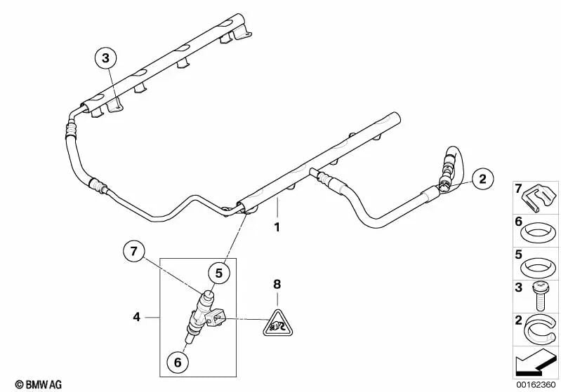 Tubería de combustible para BMW Series 3 E90, E90N, E92, E92N, E93, E93N (OEM 13537837284). Original BMW.