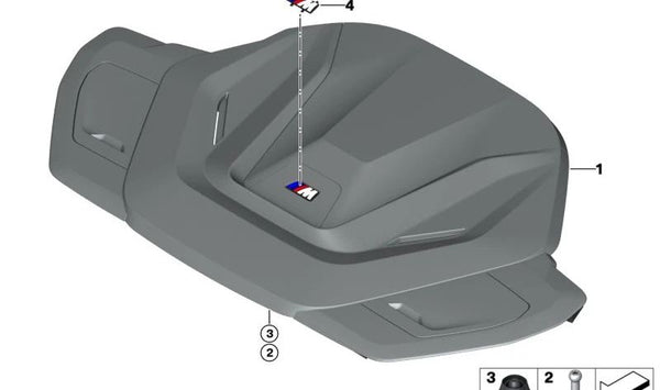 Goma de amortiguación para BMW Serie 4 G26E, G26F, Serie 5 G60, G61, G68, Serie 7 G70 (OEM 11145A63BE7). Original BMW