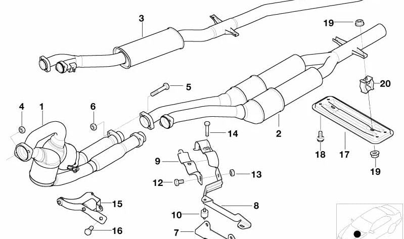 Halteblech for BMW Series 5 E39 (OEM 18212247978). Genuine BMW