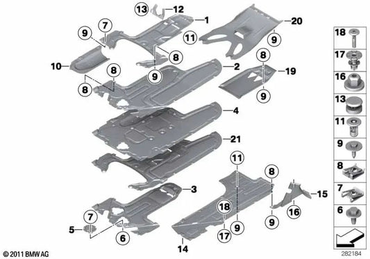 Cubierta del tanque derecha para BMW Serie 6 F12, F12N, F13 (OEM 51757224468). Original BMW