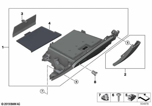 Glove box outer trim for BMW F40, F44 (OEM 51167937983). Original BMW.