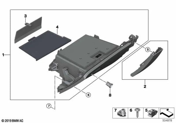 Tapa caja de fusibles para BMW F40 Serie 1, F44 Serie 2 (OEM 51166944594). Original BMW