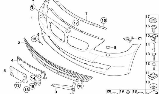 Supporto di registrazione OEM 51117158839 per BMW E85, E86. BMW originale.