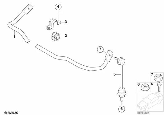 Pendelstütze para BMW Serie 7 E65, E66 (OEM 33506781538). Original BMW