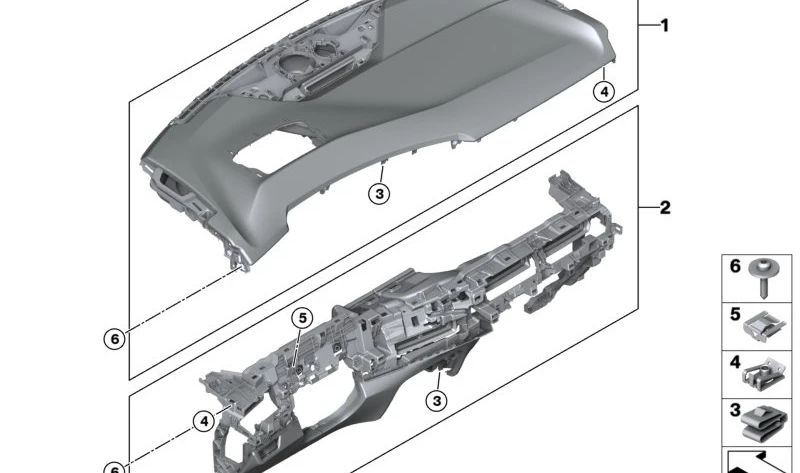 Sensatec Dospic mit grauem Nähen OEM 51459632593 für BMW U06. Original BMW.