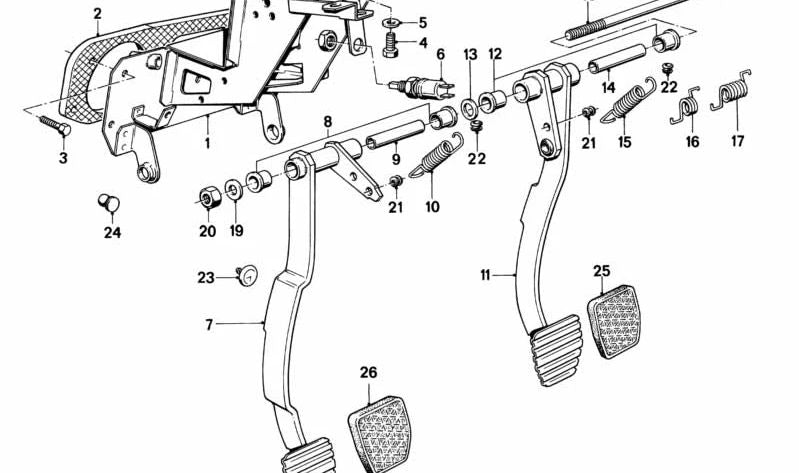 Muelle de Torsión del Pedal de Freno para BMW Serie 3 E30 (OEM 35211157827). Original BMW