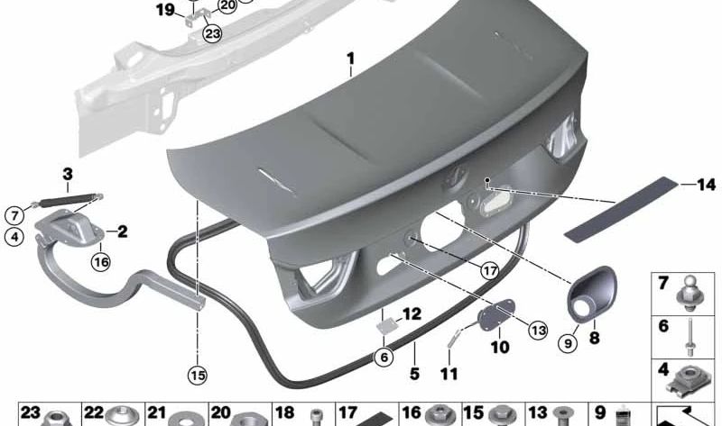 Amortiguador de gas para BMW F32, F82 (OEM 51247295205). Original BMW