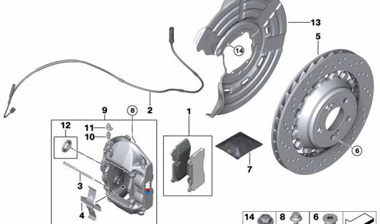 Brake Caliper Gasket Set OEM 34217850468 for BMW F87, F80, F82, F83 (All Models Supported). Original BMW.