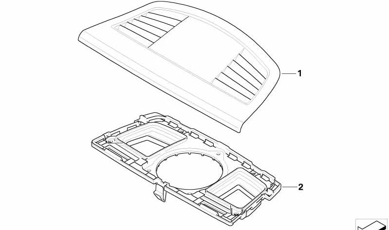 Placa adaptadora para BMW Serie 3 E90, E91, E92, E93 (OEM 64227130740). Original BMW