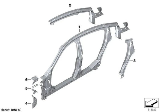 Linke Stoßdämpferverstärkung für BMW 5er F90, G30, G31, G38 8er F92, G15 (OEM 41007469619). Original BMW