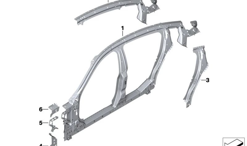 Soporte Derecho para BMW Serie 5 F90, G30, G31, G38, Serie 8 F92, G15 (OEM 41007437464). Original BMW