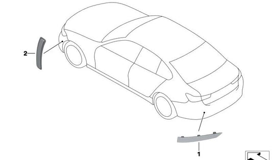 Rear left reflector OEM 63148074229 for BMW G20, G28. Original BMW.