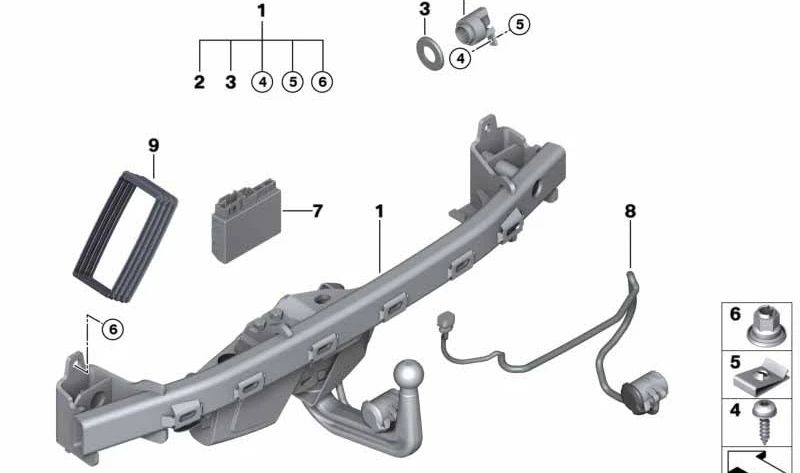 Cubierta de fuelle con marco OEM 71606884467 para BMW E60, E61, F07, F10, F11, F01, F02, F25, F26. Original BMW.