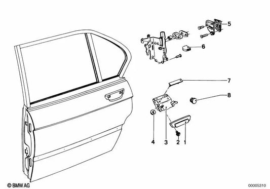 Handle for BMW Series 5 E12 (OEM 51211808440). Genuine BMW.