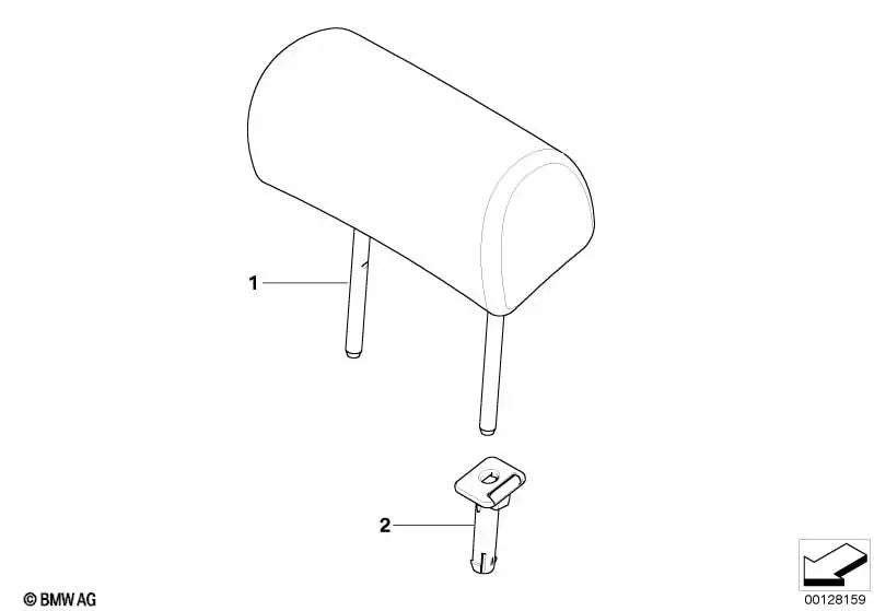 Guía del reposacabezas para BMW X3 E83, E83N (OEM 52203413470). Original BMW