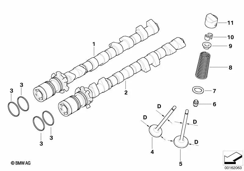 Plato de muelle superior para BMW Serie 3 E90, E92, E93, Serie 5 E60, Serie 6 E63 (OEM 11347838295). Original BMW