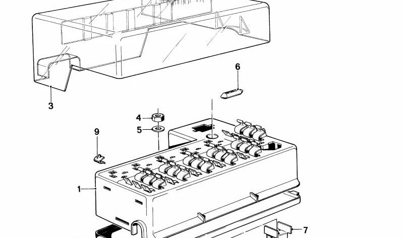 Caja de fusibles OEM 61131369605 para BMW E21. Original BMW.