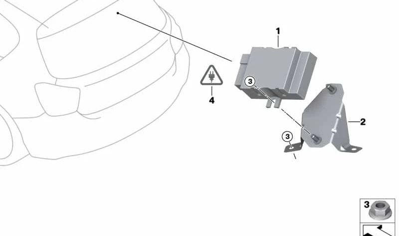 Soporte de Unidad de Control para BMW E81, E82, E87, X1 E84, Serie 3 E90, E91, E92, E93N (OEM 16147199343). Original BMW