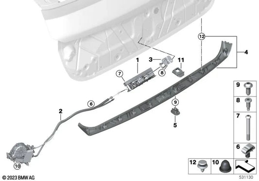 Rear door handle for BMW F96N, G06N (OEM 51135A20416). Original BMW