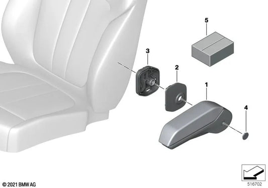 Apoyabrazos de cuero derecho para BMW X7 G07, G07N (OEM 52205A63E28). Original BMW