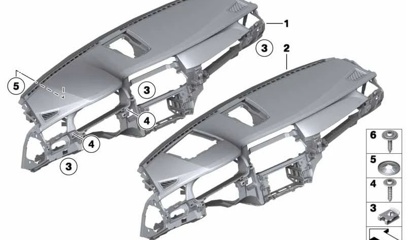 Revestimiento del Salpicadero de Cuero para BMW F01N, F02N (OEM 51459173637). Original BMW