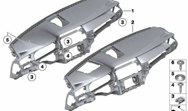 Revestimiento del Tablero de Instrumentos para BMW F01N, F02N (OEM 51459160074). Original BMW